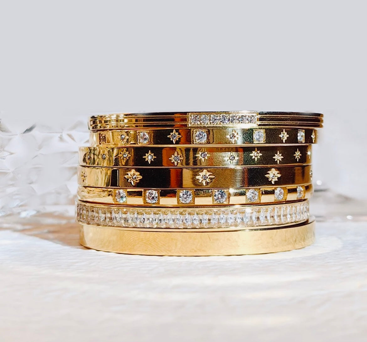 Luna Solid Gold Bangle
