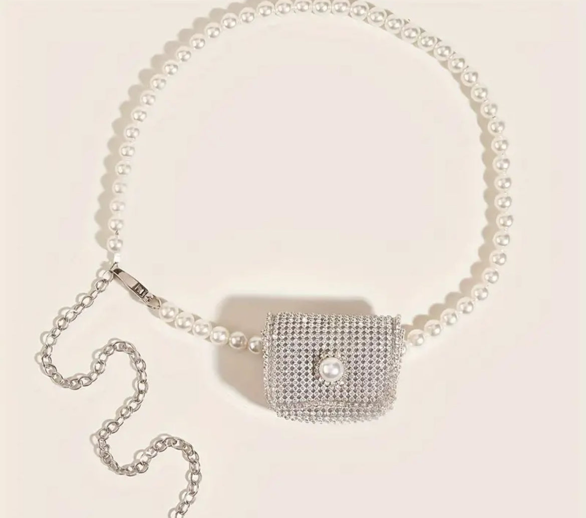 Elegant Rhinestone Waist Purse