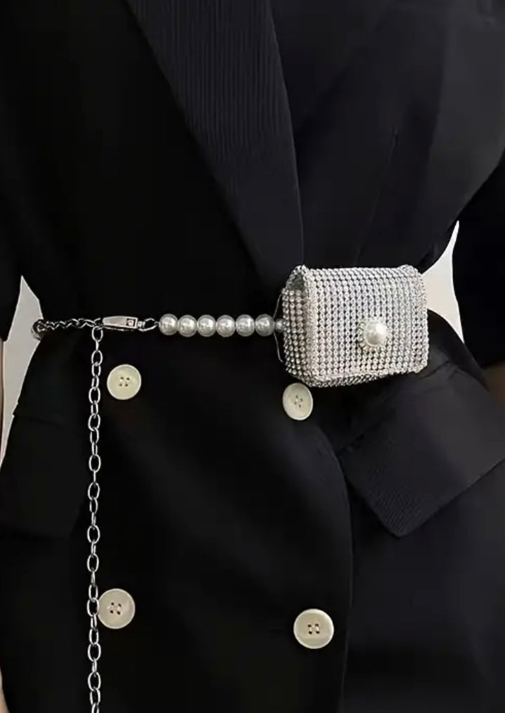 Elegant Rhinestone Waist Purse